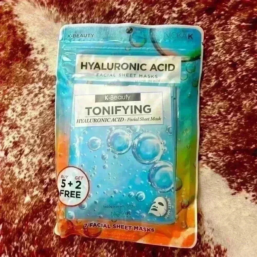 K-beauty tonifying‎ hyaluronic acid facial sheet mask brand new package of 7
